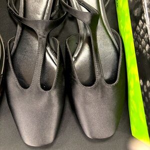 Black Satin Ballerina flat -Zara new current season